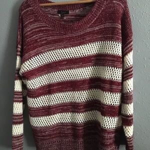 White and red knit sweater (: